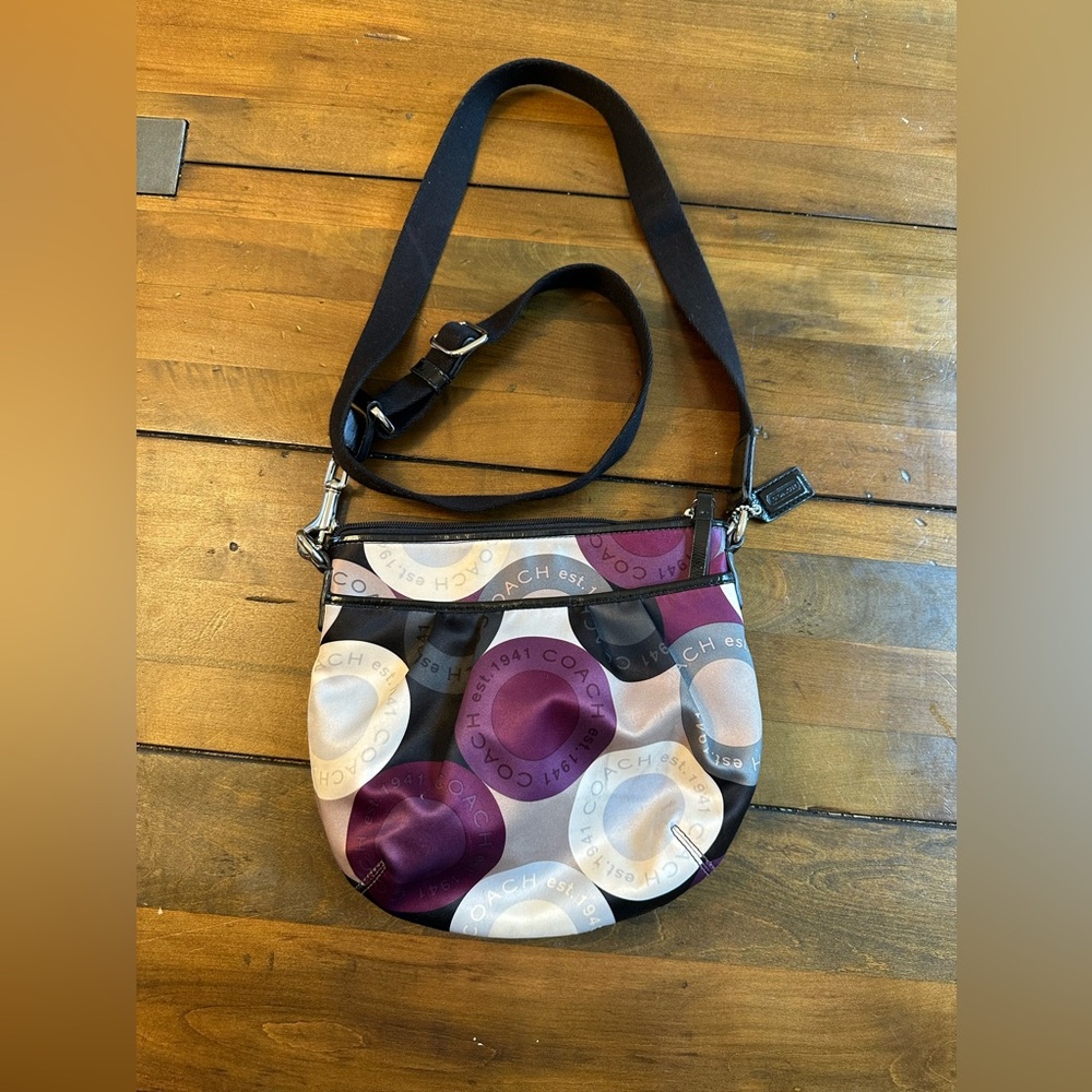COACH Satiny Circle Crossbody Adjustable Strap